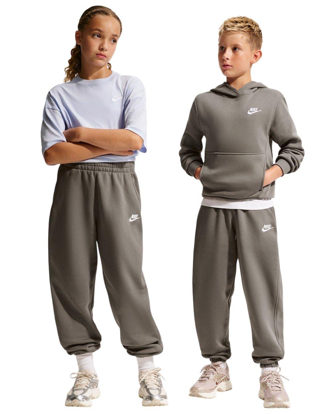 Nike Big Kids' Sportswear Club Fleece Loose Sweatpants - Grey - GREY